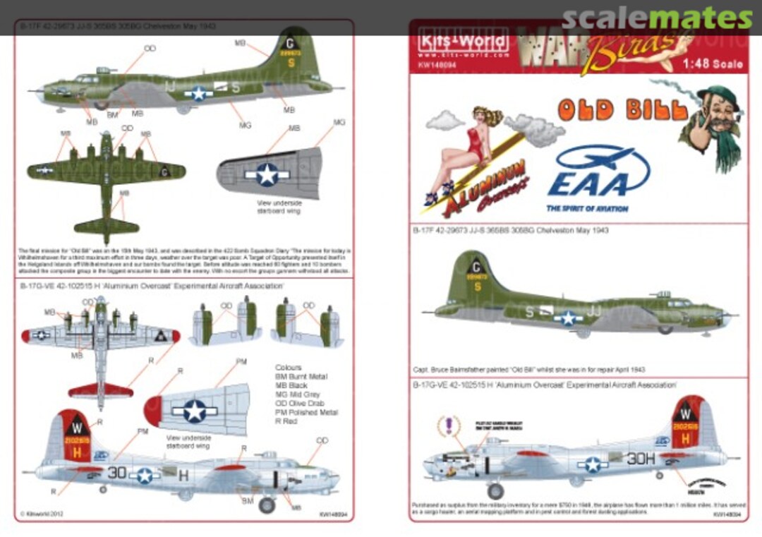 Boxart B-17 Flying Fortress KW148094 Kits-World