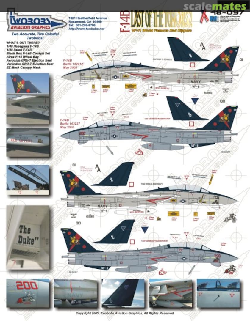 Boxart F-14B Last of the Tomcats 2 48-097 TwoBobs Aviation Graphics