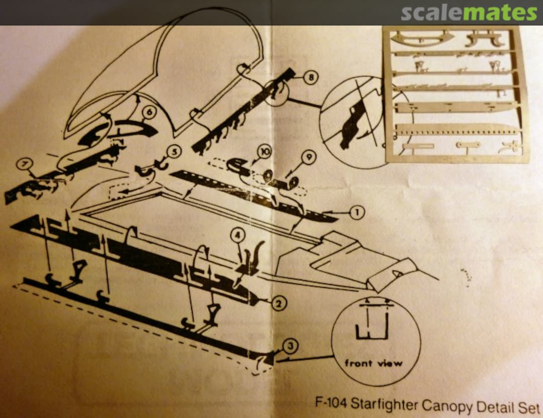 Boxart F-104 Starfighter Canopy Detail Set MT0052 Model Technologies