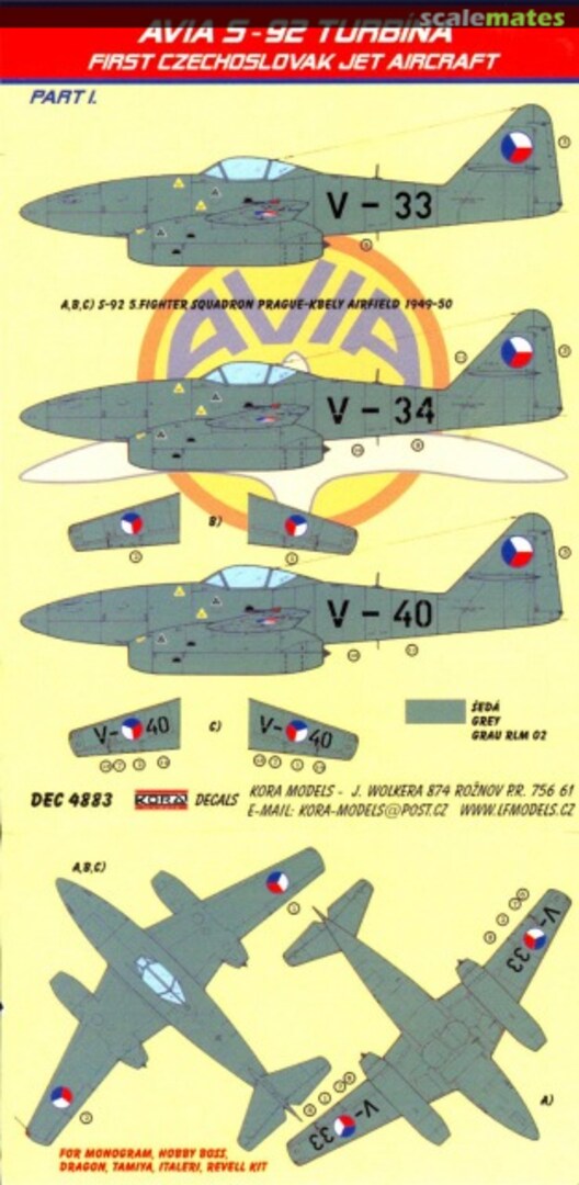 Boxart Avia S-92 Turbina Part 1 DEC4883 Kora Models