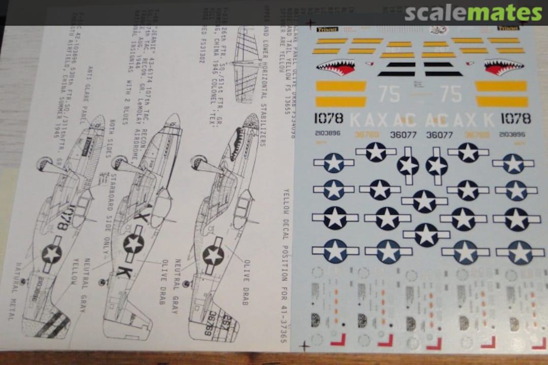 Boxart P-51 A/B/C/F6 A/B Mustang's 72-364 Microscale