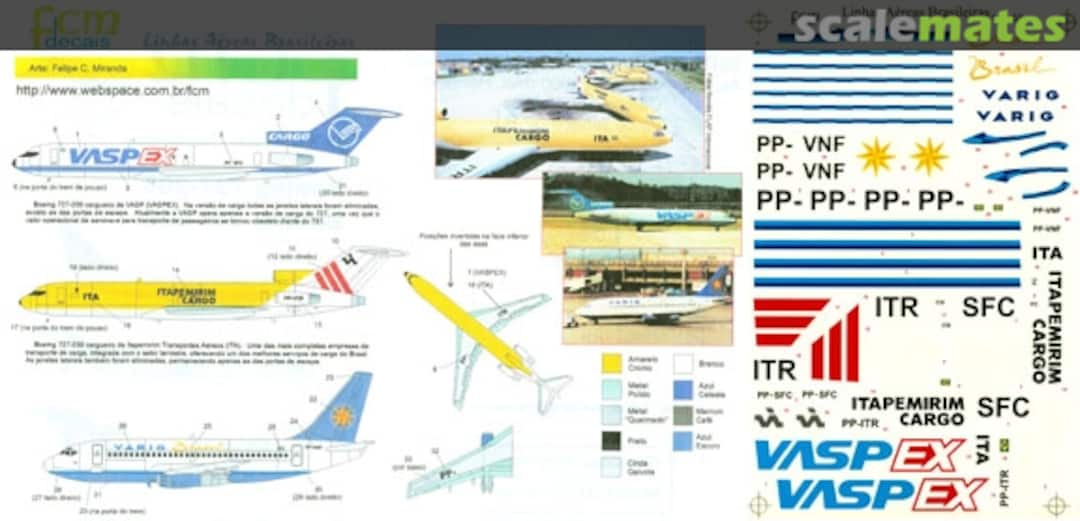 Boxart Lineas Aereas Braziliazan: 727-200: VASP Ex & Itapemirim; 737-200: Varig 144-02 FCM