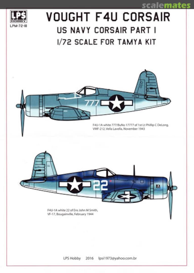 Boxart Vought F4U Corsair LPM-72-18 LPS Hobby