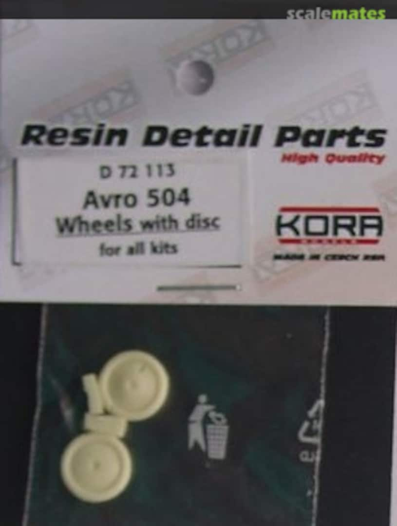 Boxart Avro 504 wheels with disc D72113 Kora Models