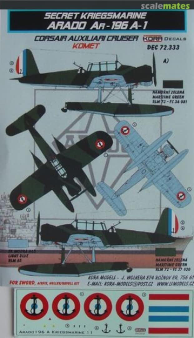 Boxart Arado Ar-196 A-1 DEC72333 Kora Models