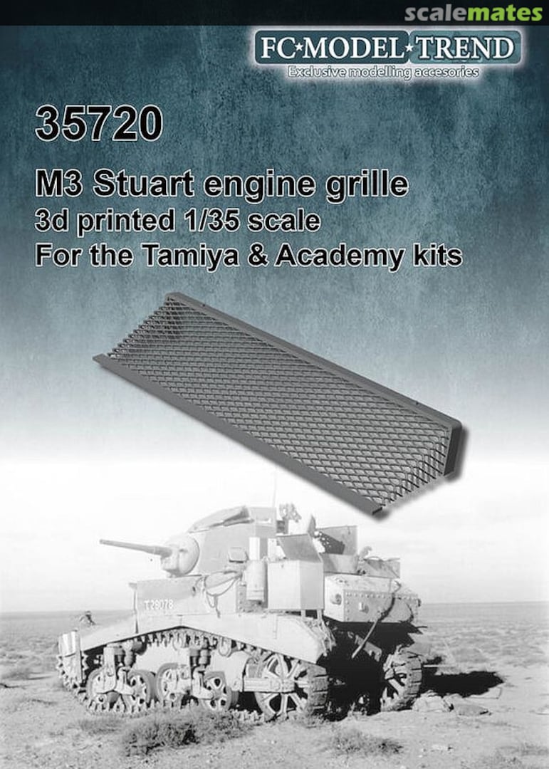 Boxart M3 Stuart Engine Grille 35720 FC Model Trend