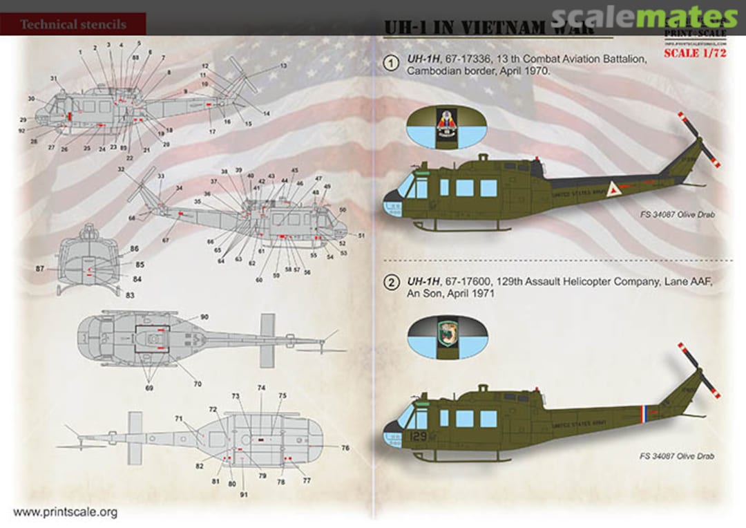 Boxart Bell UH-1 in Vietnam War 72-418 Print Scale