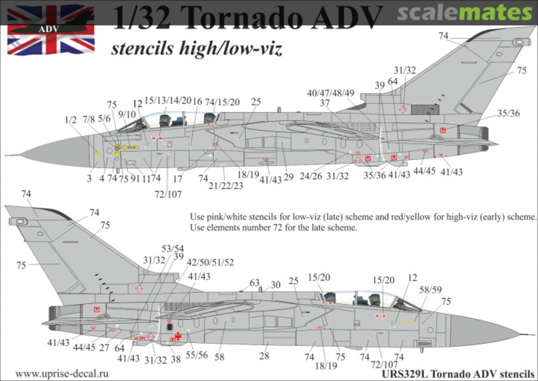 Boxart Tornado ADV (F.3) low/high-viz stencils FFA removable film URS329L UpRise