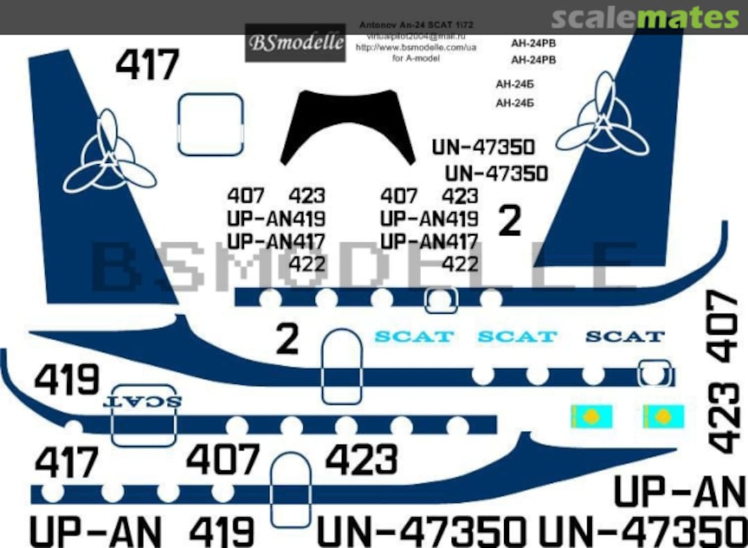 Boxart Antonov An-24 SCAT decals BSM72055 BSmodelle