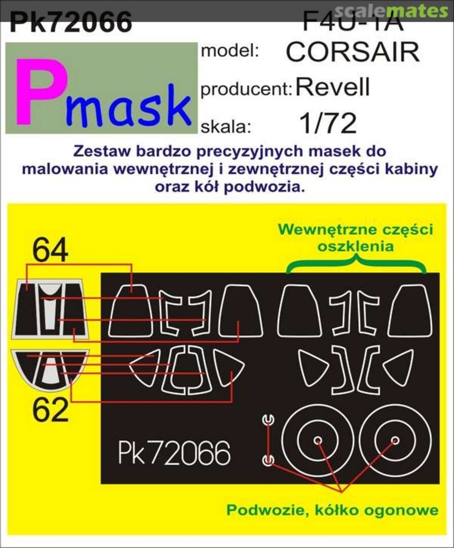 Boxart F4U-1A Corsair PK72066 Pmask