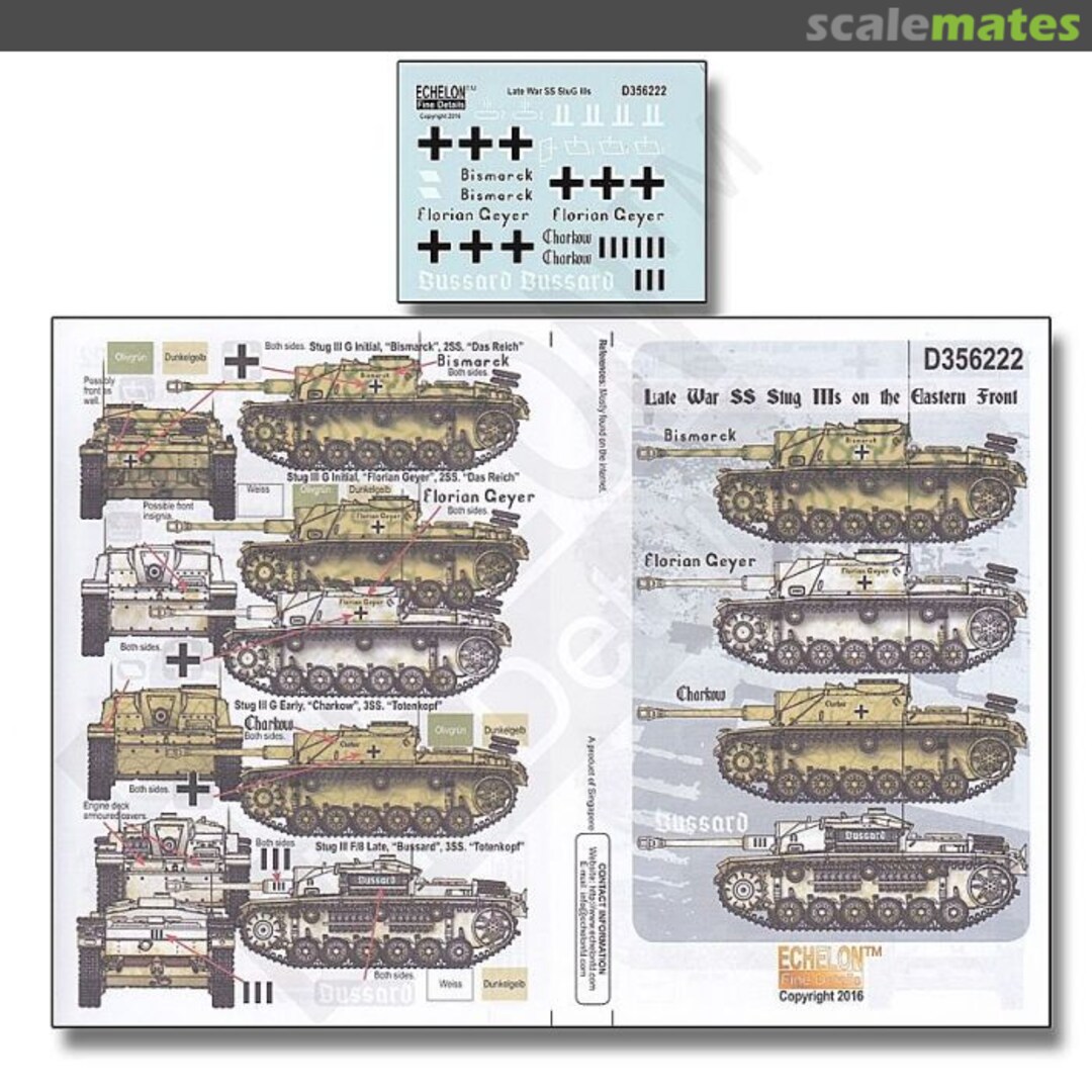 Boxart Late War SS StuG III?s on the eastern Front D356222 Echelon Fine Details