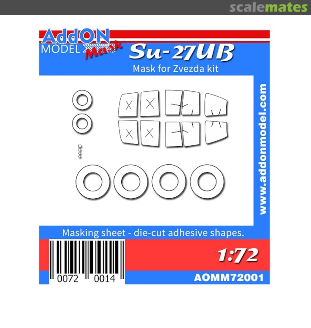 Boxart Su-27UB mask for Zvezda 1:72 AOMM72001 AddON model