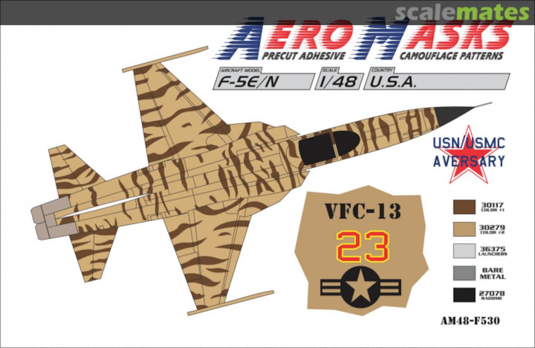 Boxart F-5E USN / USMC Desert Cats scheme AM48-F530 AeroMasks