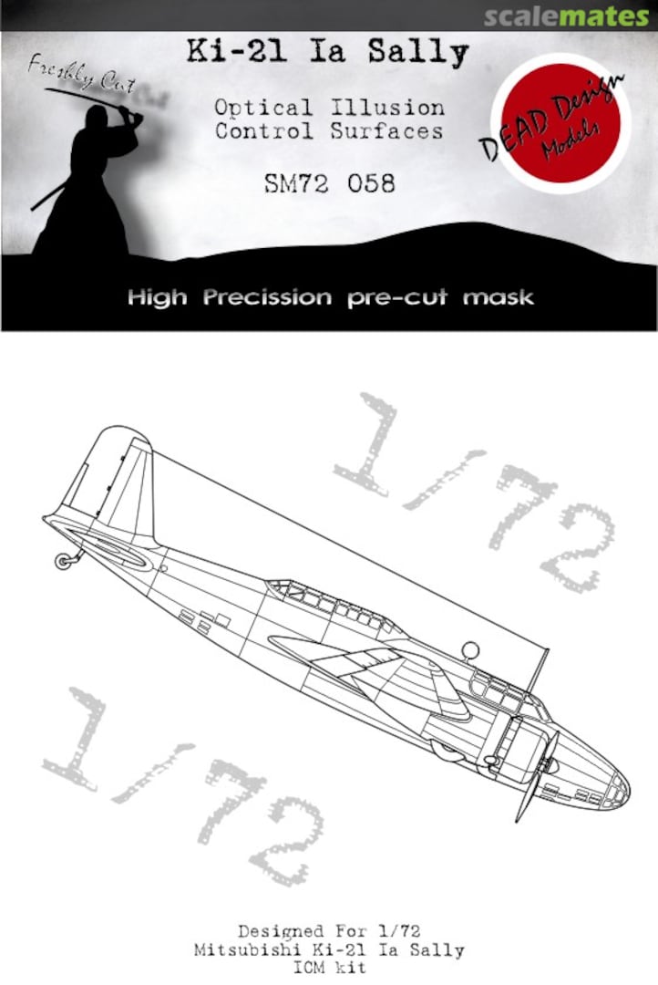 Boxart Ki-21 Ia Sally Optical Illusion Control Surfaces SM72058 DEAD Design Models