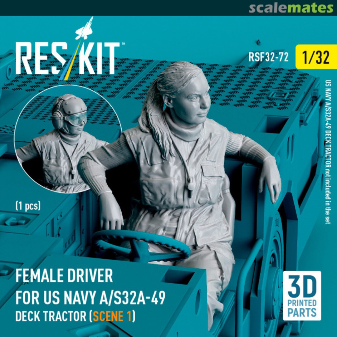 Boxart Female driver for US NAVY A/S32A-49 Deck Tractor (scene 1) (1 pcs) RSF32-0072 ResKit