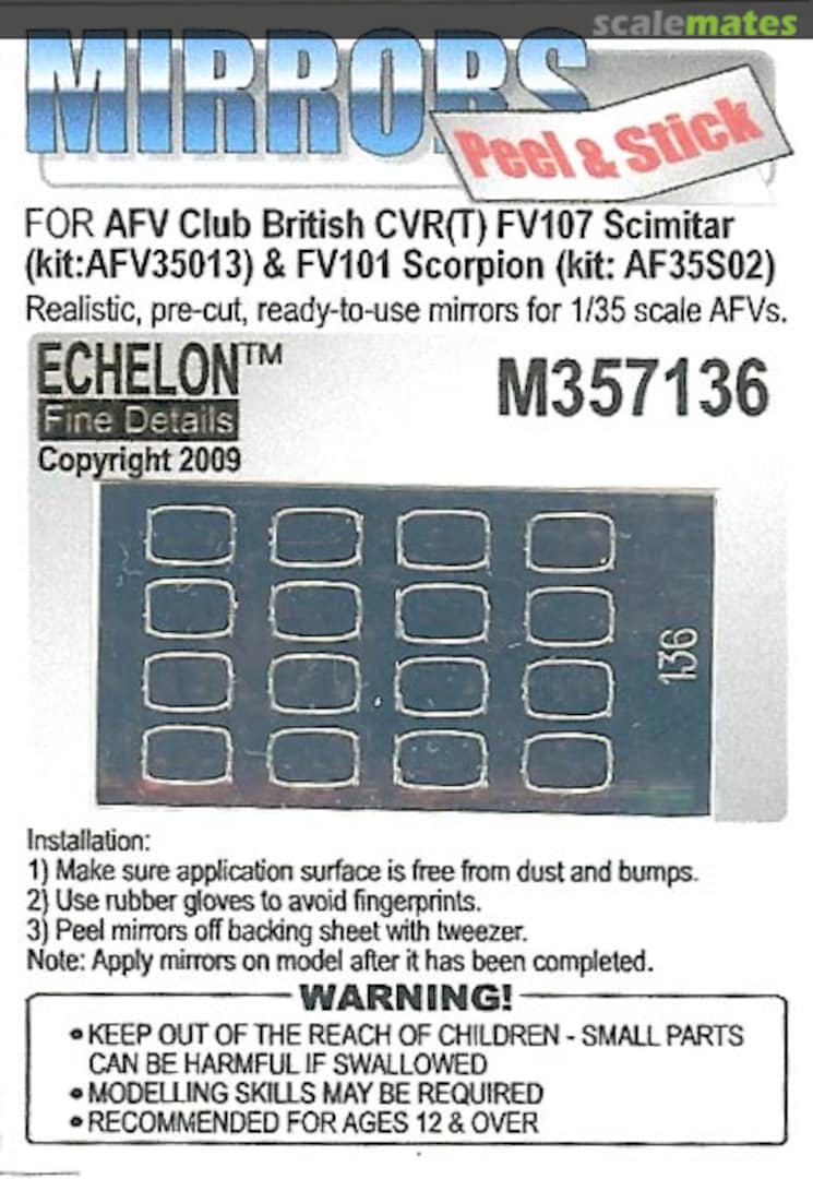 Boxart British CVR(T) FV107 Scimitar & FV101 Scorpion M357136 Echelon Fine Details