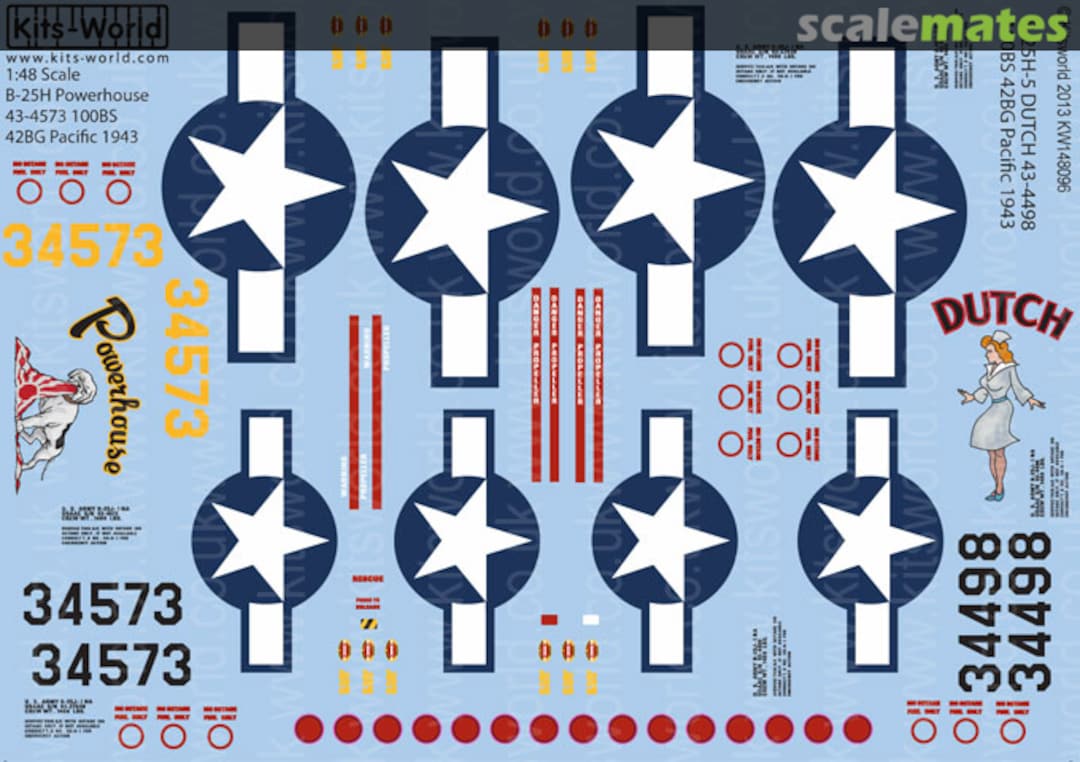 Contents B-25H Mitchells KW148096 Kits-World