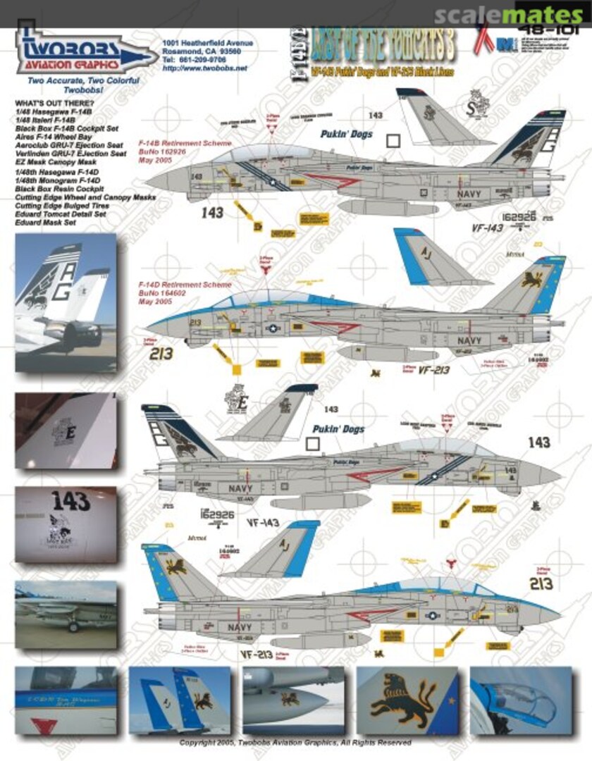 Boxart F-14B/D Last of the Tomcats 3 48-101 TwoBobs Aviation Graphics