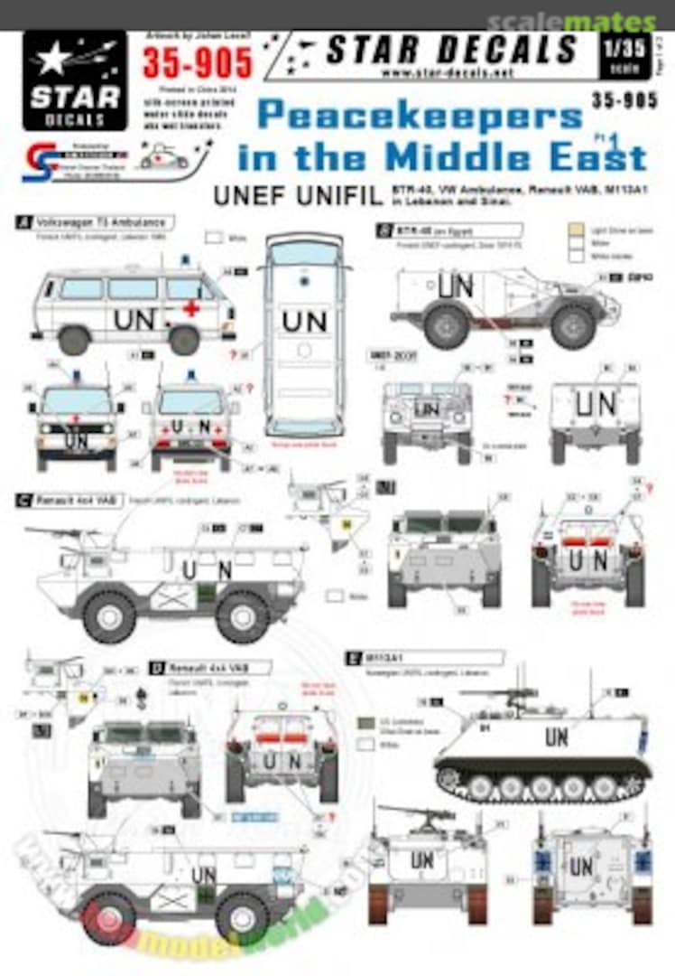 Boxart Peacekeepers in the Middle East Pt 1 35-905 Star Decals