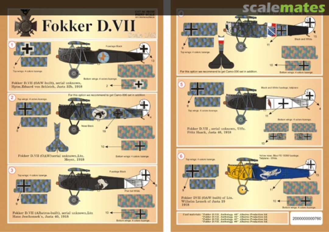 Boxart Fokker D VII 48-026 Print Scale