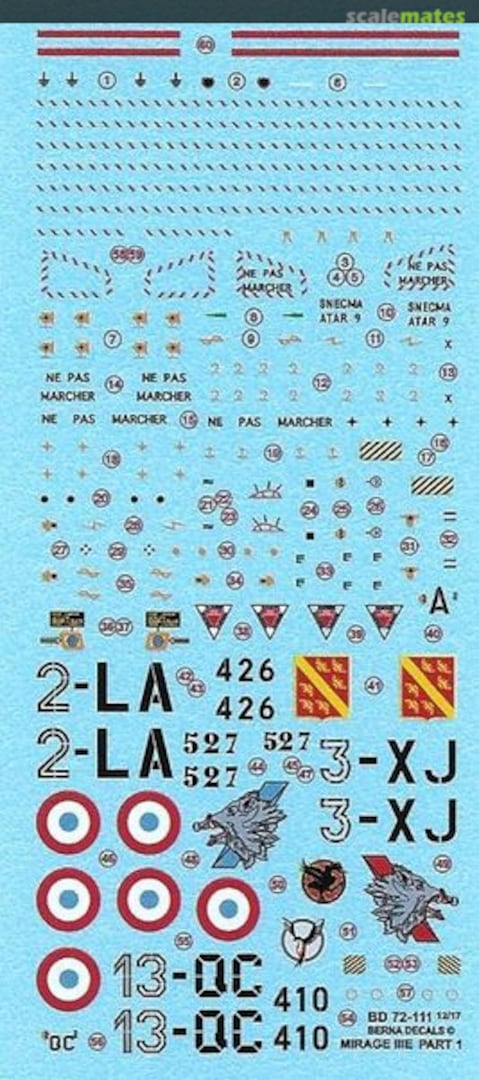 Boxart Mirage IIIE BD 72-111 Berna Decals