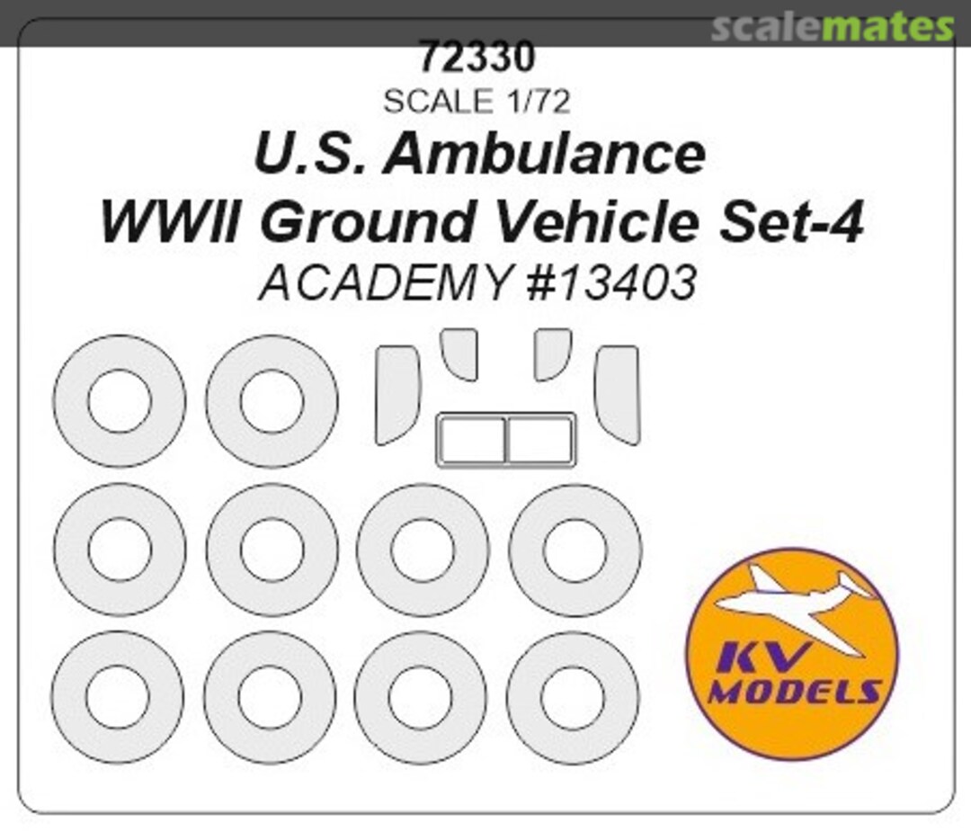 Boxart U.S. Ambulance WWII Ground Vehicle Set-4 72330 KV Models