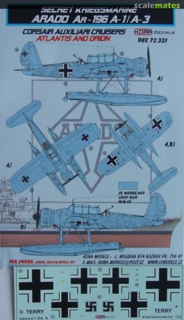 Boxart Arado Ar-196 A-1/A-3 DEC72331 Kora Models