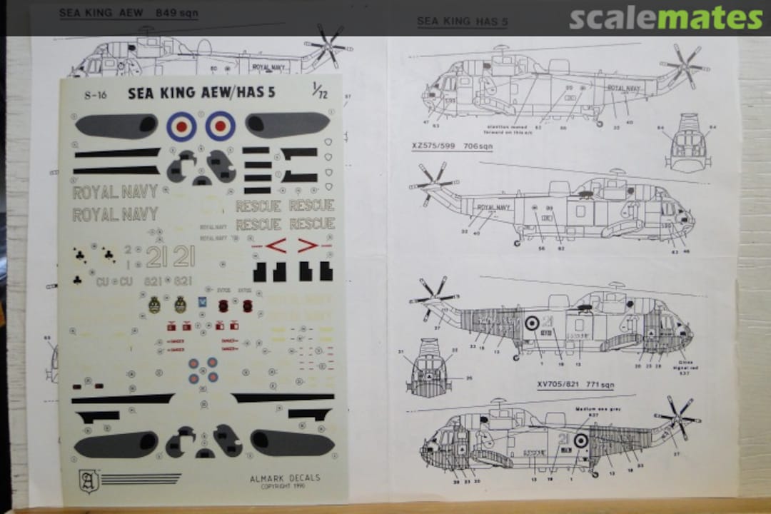 Boxart Westland Sea King HAS.5 S16 Almark Decals