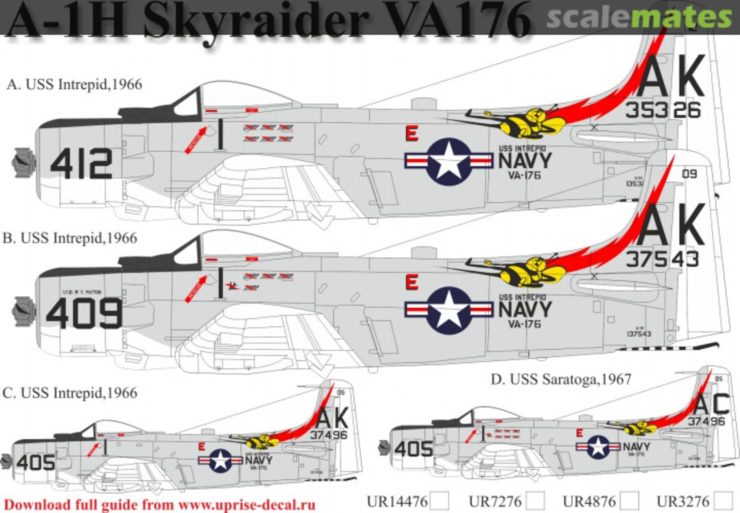 Boxart A-1H Skyrader VA-176 UR7276 UpRise