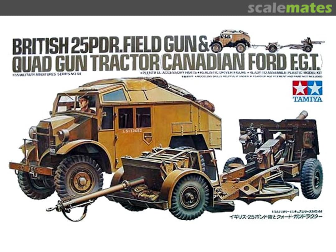 Boxart 25Pdr.Field Gun & Quad Gun Tractor Canadian Ford F.G.T MM144 Tamiya