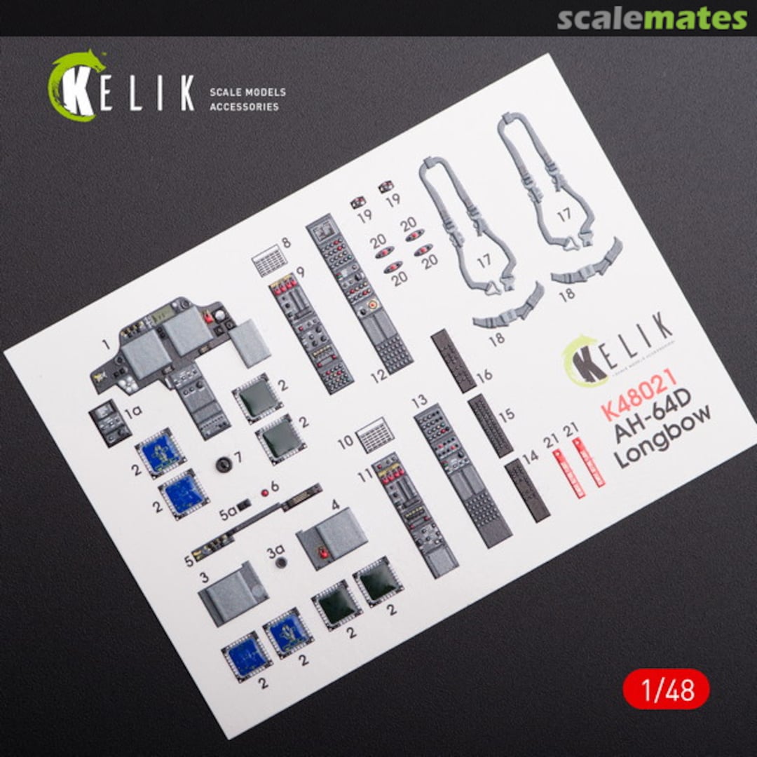 Boxart AH-64D Longbow Apache - interior 3D decals K48021 Kelik