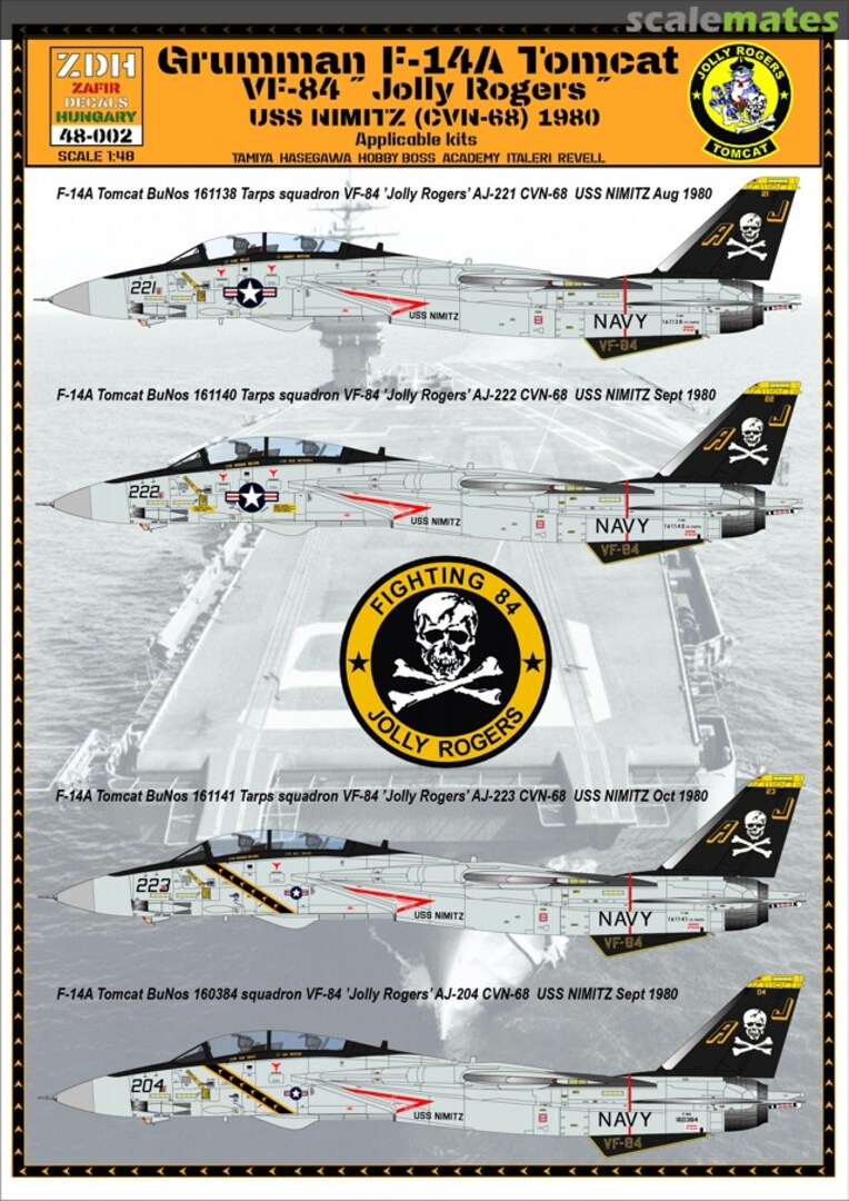 Boxart Grumman F-14A Tomcat 48-002 ZDH Decals