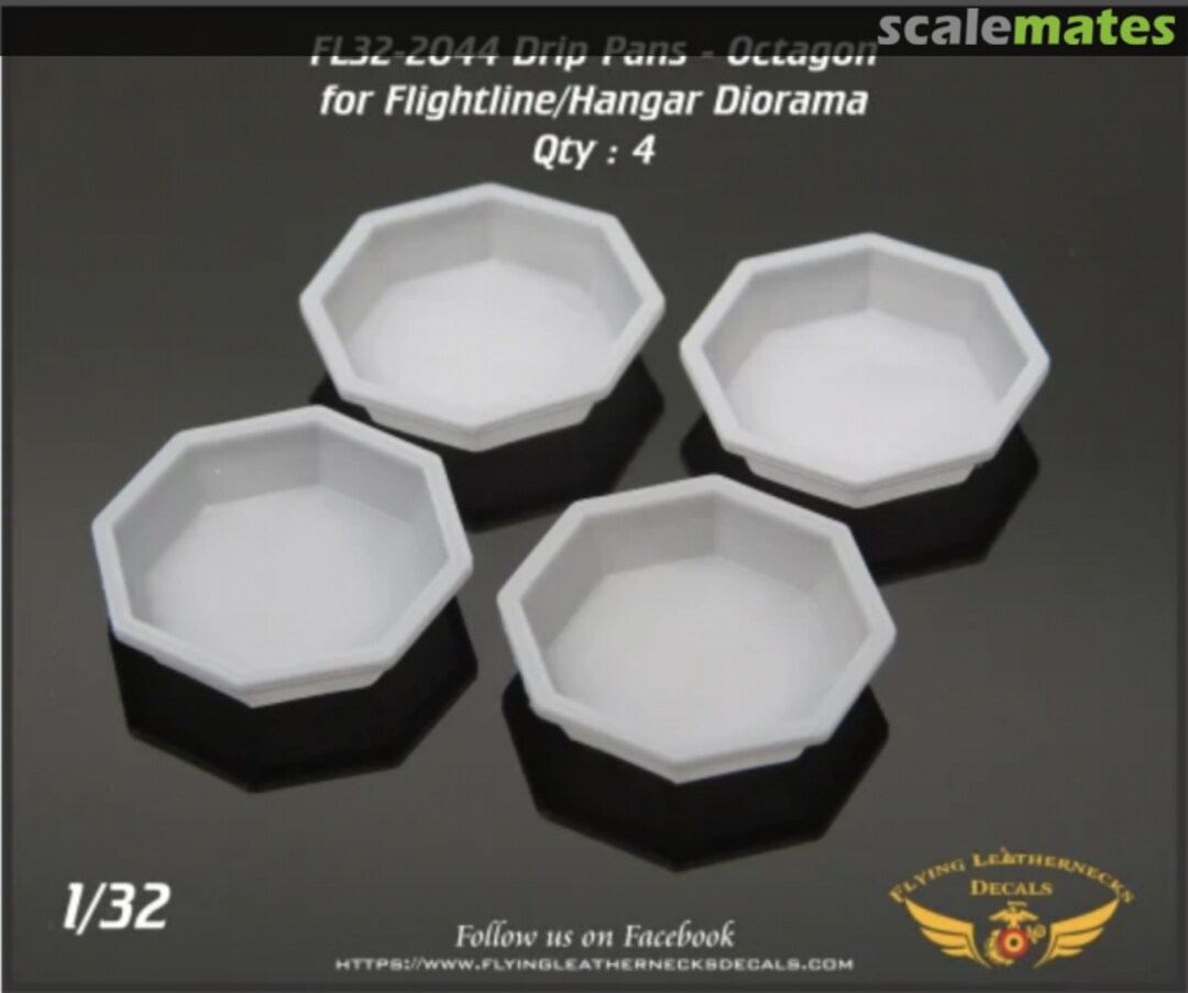 Boxart Drip Pans - Octagon for Flightline / Hangar Diorama FL32-2044 Flying Leathernecks