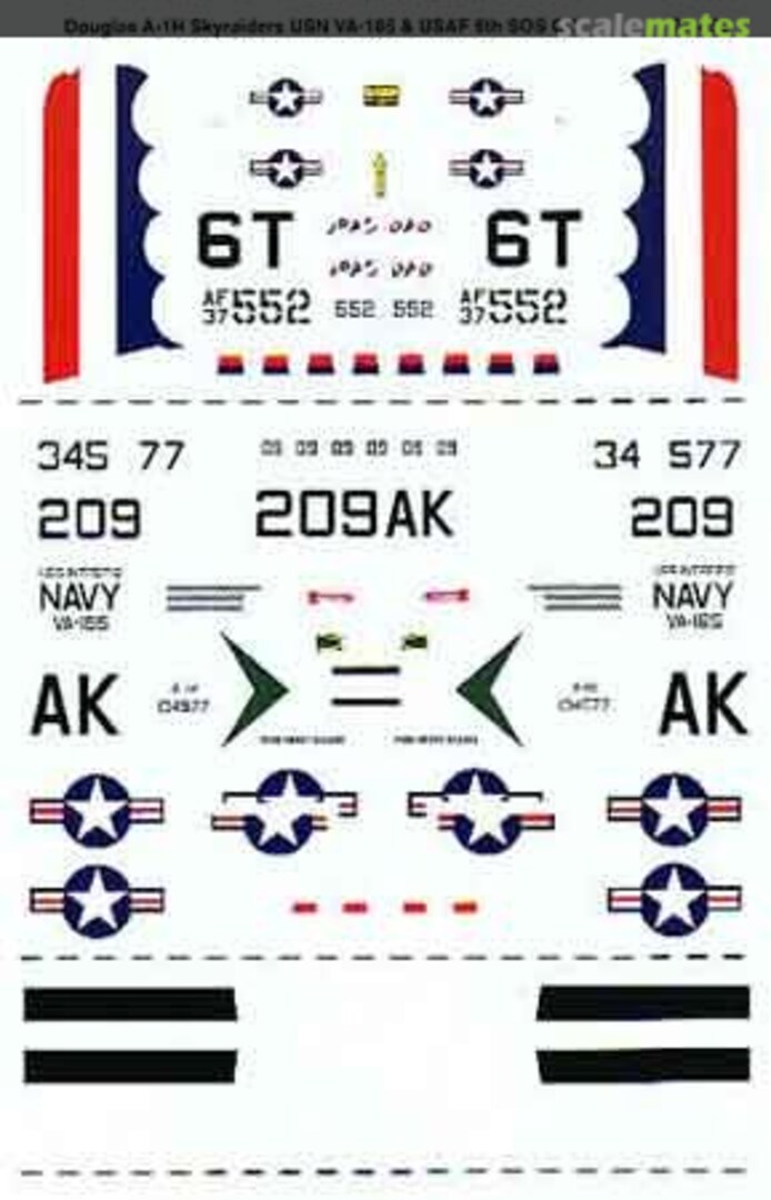 Boxart Douglas A-1H Skyraiders: USN VA-165 & USAF 6th SOS CO. 72-853 Microscale