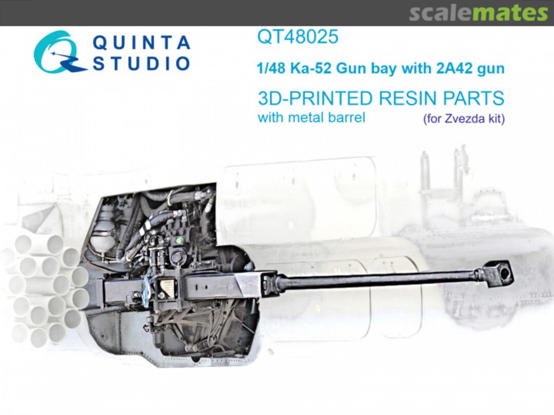 Boxart Ka-52 Gun bay with 2A42 gun (3D-printed resin parts) QT48025 Quinta Studio