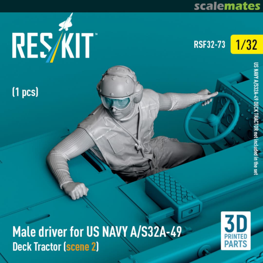 Boxart Male driver for US NAVY A/S32A-49 Deck Tractor (scene 2) (1 pcs) RSF32-0073 ResKit