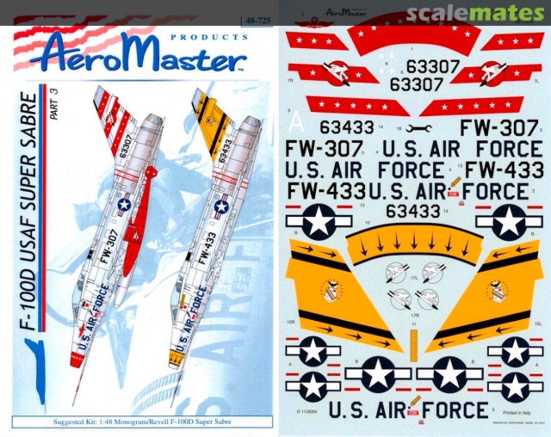 Boxart F-100D USAF Super Sabre Part 3 48-725 AeroMaster