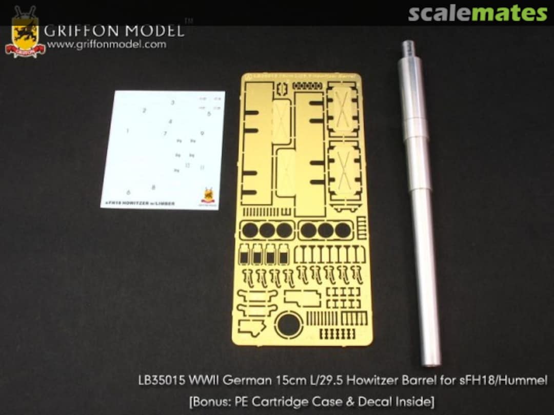 Boxart 15cm L29.5 Howitzer Barrel for sFH18/Hummel LB35015 Griffon Model