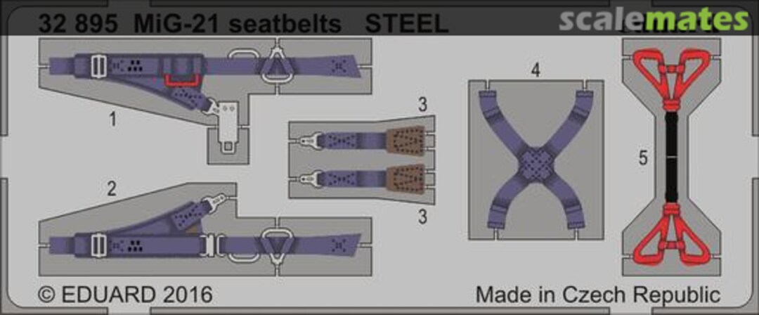 Boxart MiG-21 seatbelts STEEL 32895 Eduard