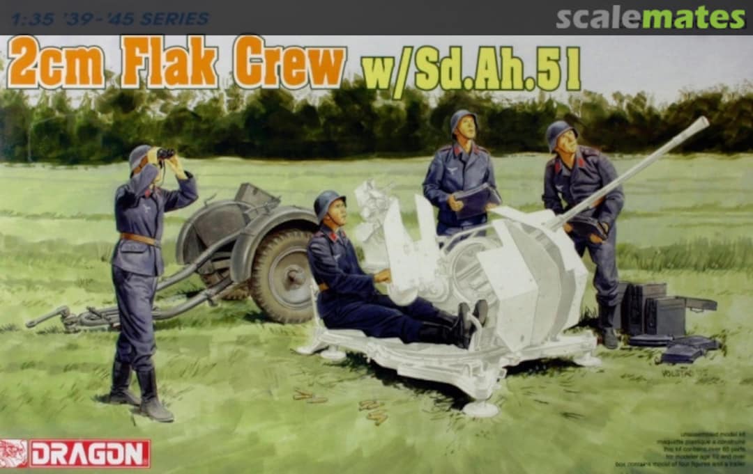 Boxart 2cm Flak Crew w/Sd.Ah.51 6368 Dragon