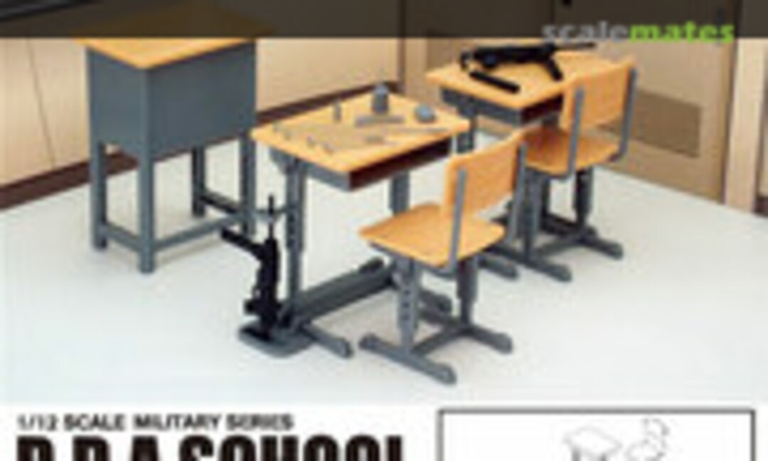 1:12 Designated Defense School's Desk &amp; M3A1 Grease Gun Set (Tomytec LD011)