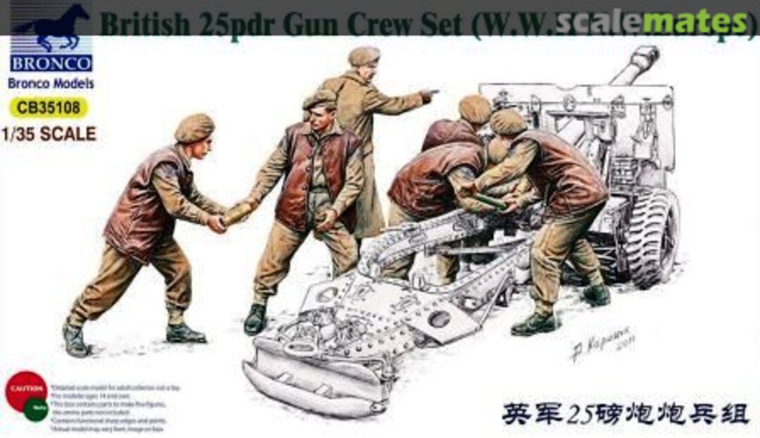 Boxart 25pdr Gun Crew CB35108 Bronco