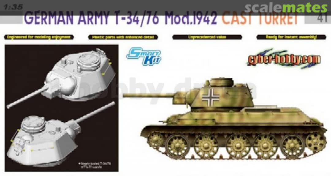 Boxart T-34/76 German Army Mod.1942 Cast Turret 6486 Cyber Hobby