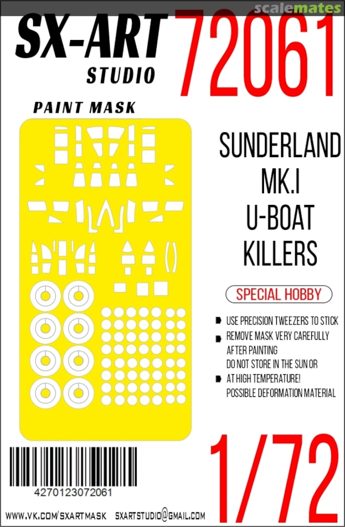 Boxart Sunderland Mk.III "U-Boat killers" masks 72061 SX-Art