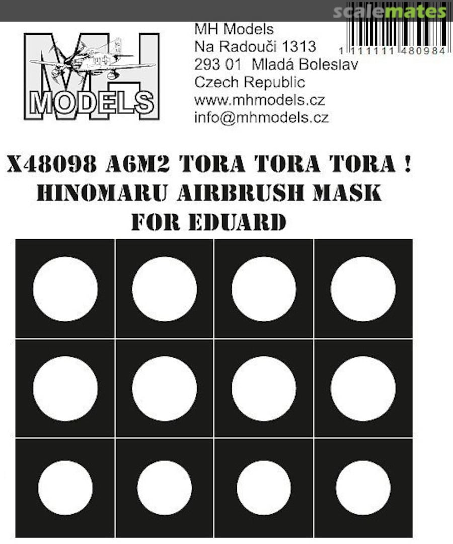 Boxart A6M2 Tora Tora Tora! Hinomaru Airbrush Mask X48098 MH Models