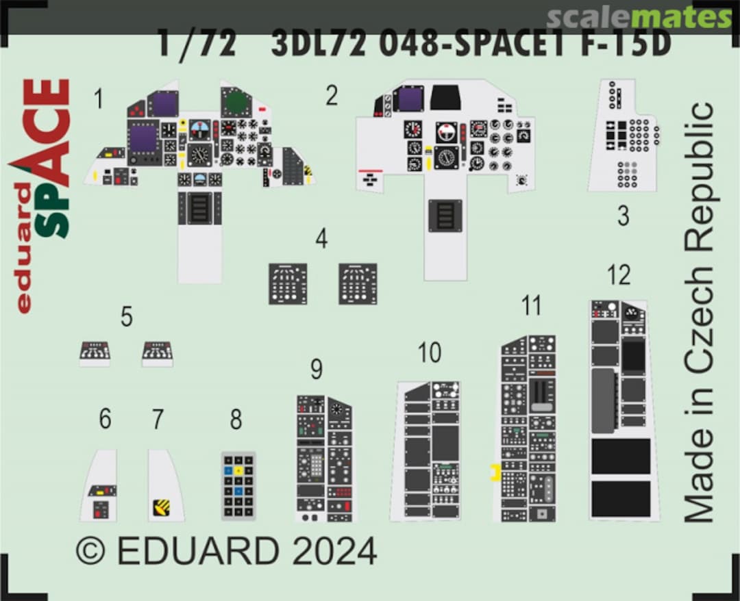 Boxart F-15D SPACE cockpit details 3DL72048 Eduard