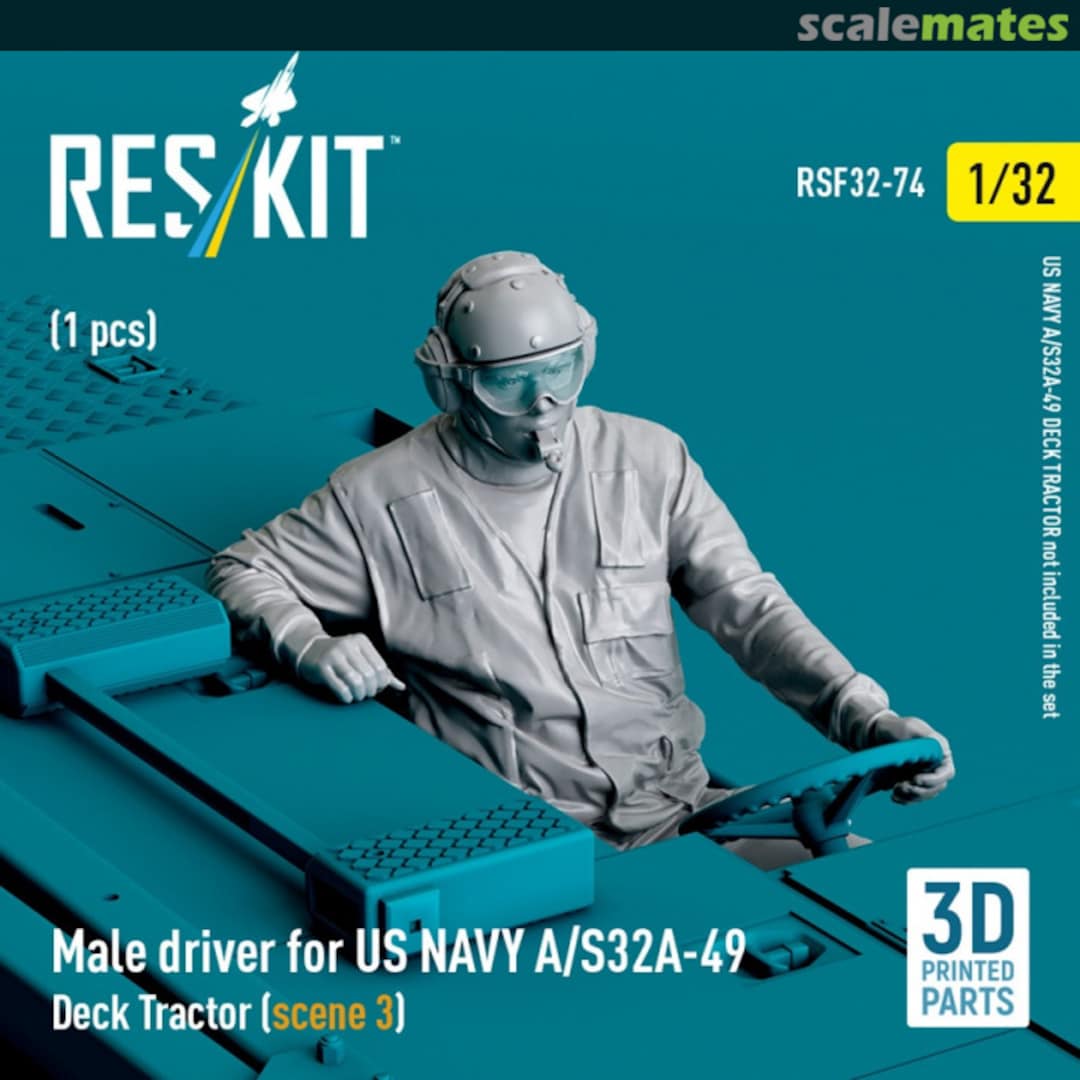 Boxart Male driver for US NAVY A/S32A-49 Deck Tractor (scene 3) (1 pcs) RSF32-0074 ResKit