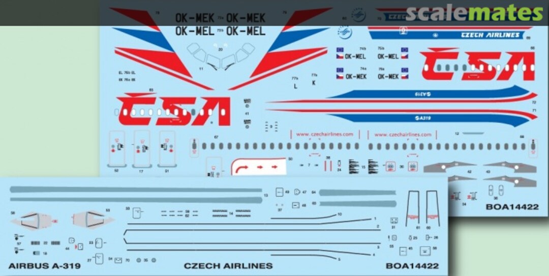 Boxart Airbus A319-112 BOA14422 BOA Decals