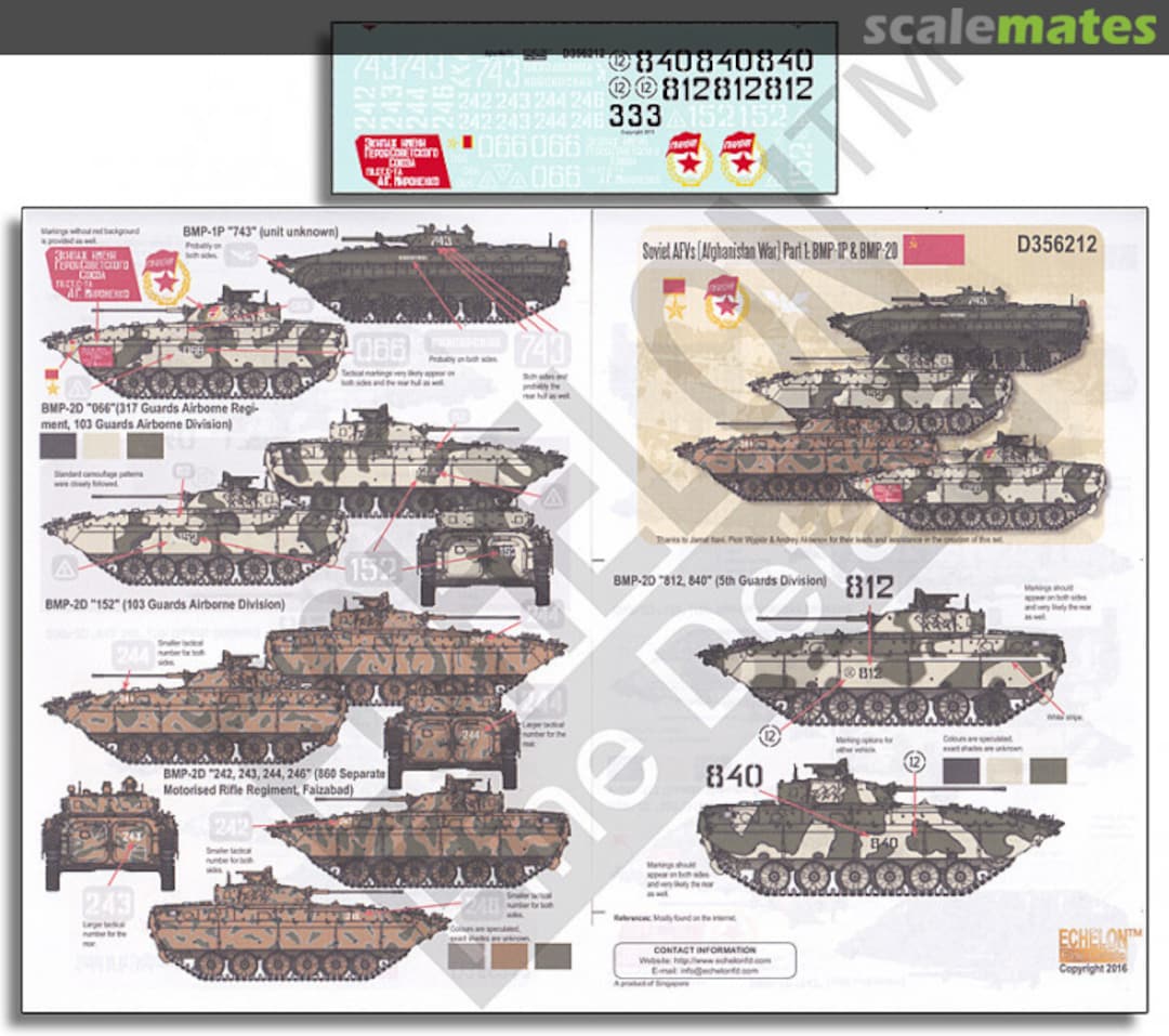 Boxart Soviet AFVs Afghanistan War Pt 1: BMP-1P & BMP-2D D356212 Echelon Fine Details