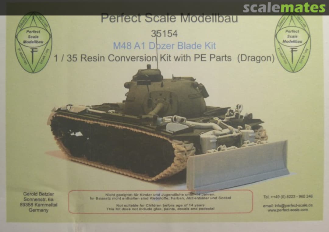 Boxart M48 A1 Dozer Blade Kit 35154 Perfect Scale Modellbau